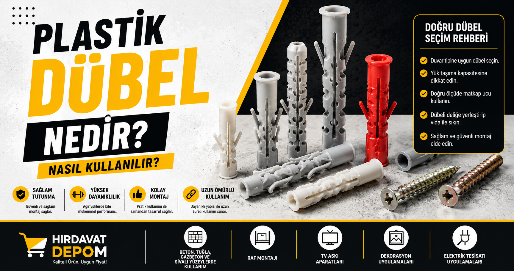 Plastik Dübel Nedir? Nasıl Kullanılır? Doğru Dübel Seçimi Rehberi