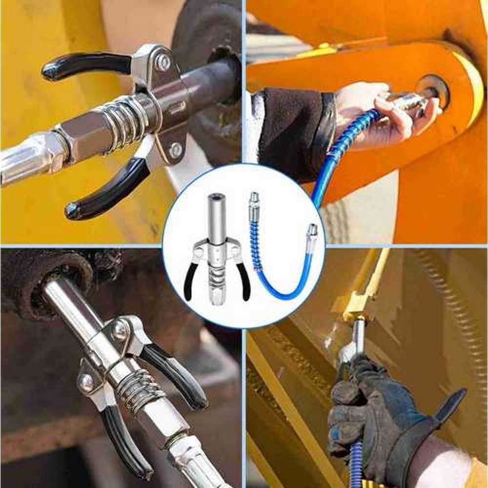 Gres Pompa Ucu Hortumlu Kpx Çift Mandallı Gres Pompa Ucu