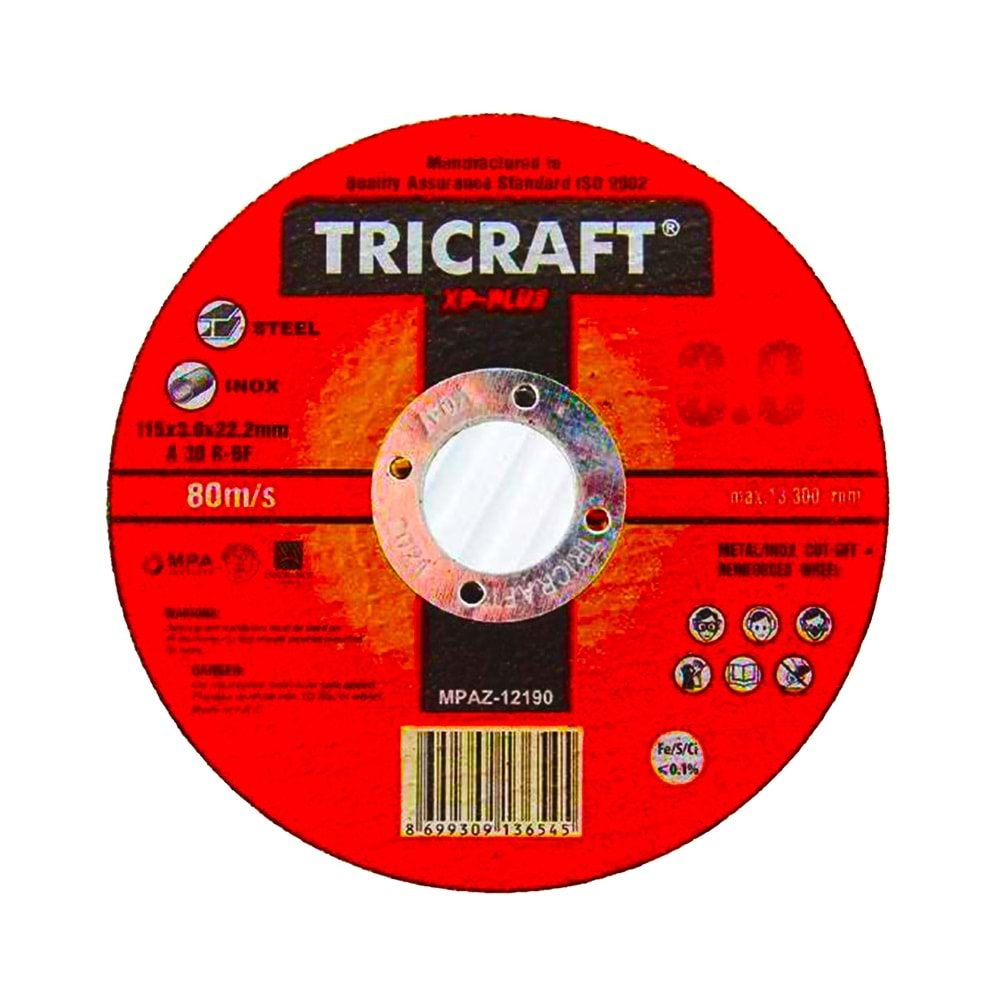 İnox Kesici Taş 230*3 Mm Tricraft profesyonel taş