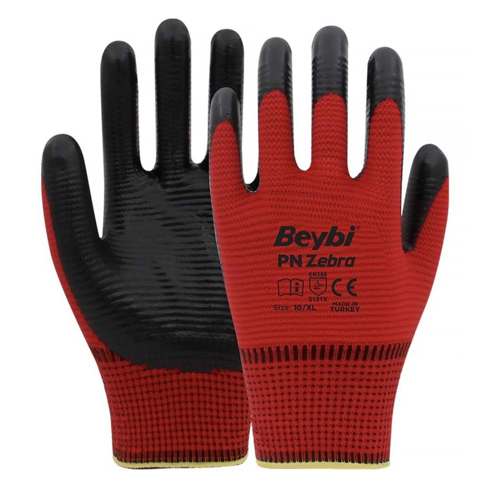 Eldiven Beybi Pn5 Zebra Kırmızı Eldiven Zebra Eldiven