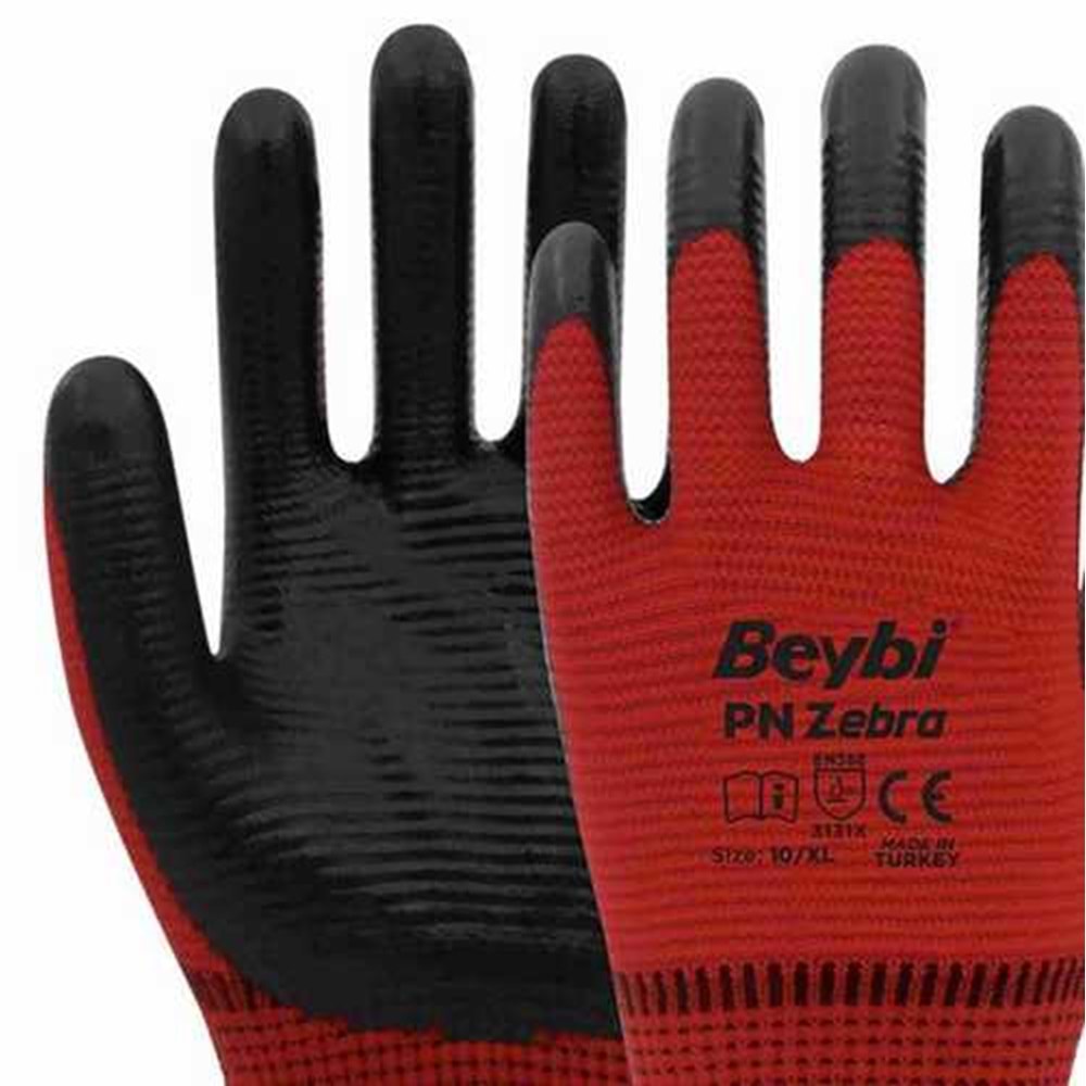 Eldiven Beybi Pn5 Zebra Kırmızı Eldiven Zebra Eldiven