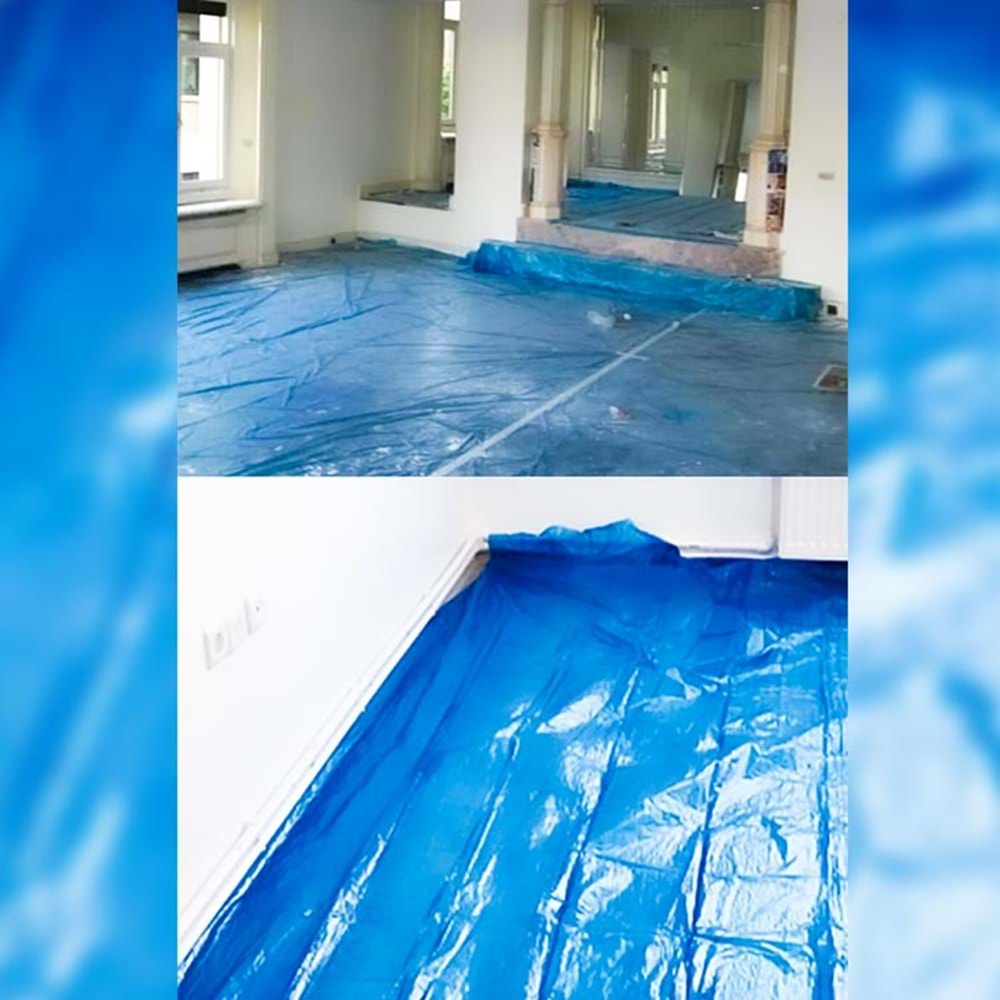 Koruyucu Örtü Branda 20 M2 İzmir Fırça Mavi Kalın Pratik Branda