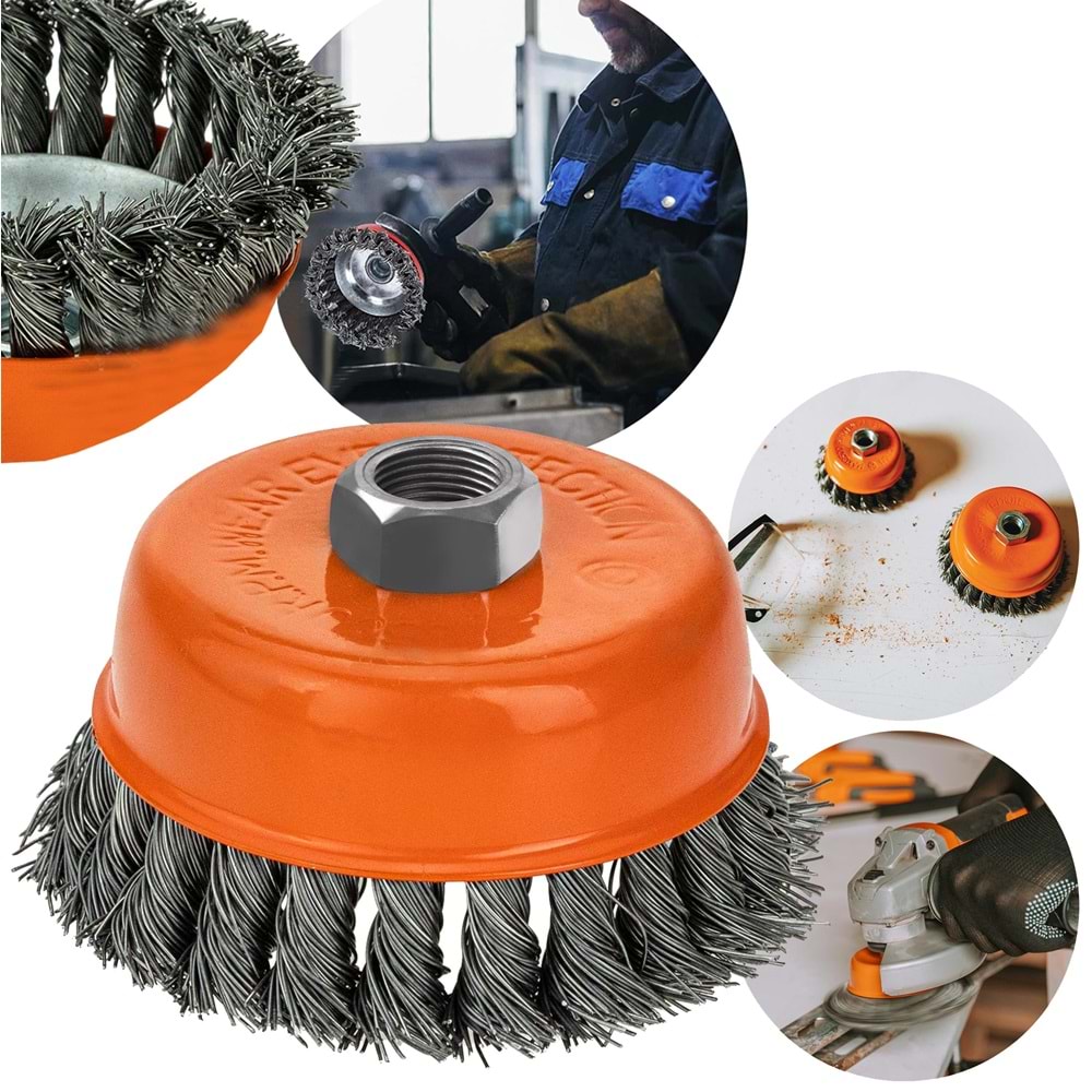 Çanak Fırça Burgulu Çanak Fırça 65 Mm