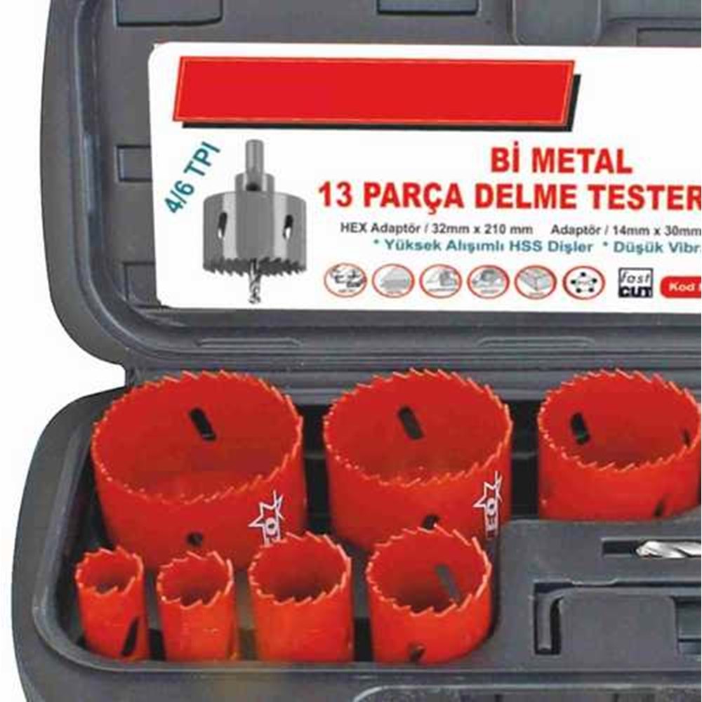 Delme Testere Seti Bi Metal 13 Parça Delme Testere Seti