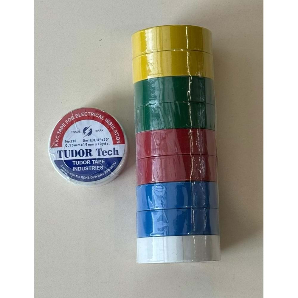 Elektrik Bandı 10 Yards Renkli Kaliteli