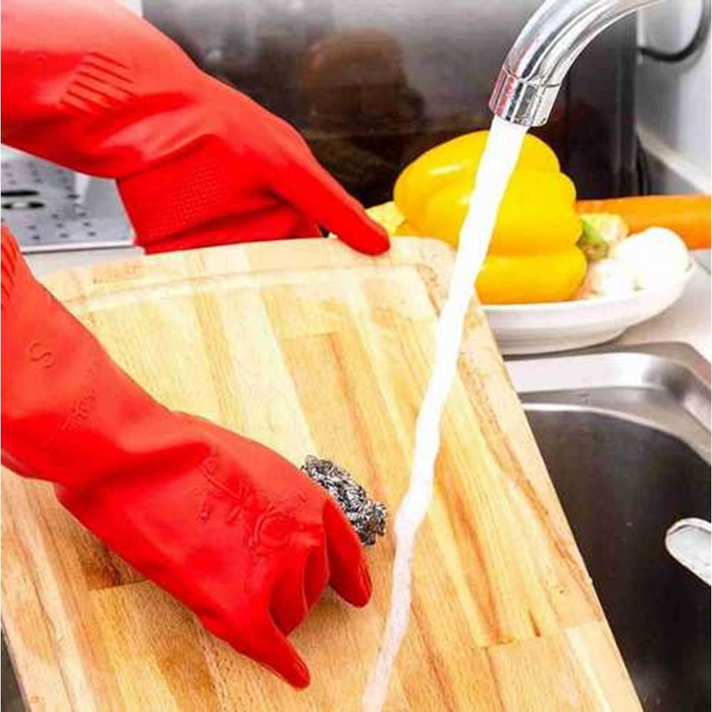 Eldiven M Beden Bay-El Ekstra Güçlü Eldiven EL435 İş Eldiveni Bulaşık Eldiveni Bay-El Kauçuk Eldiven