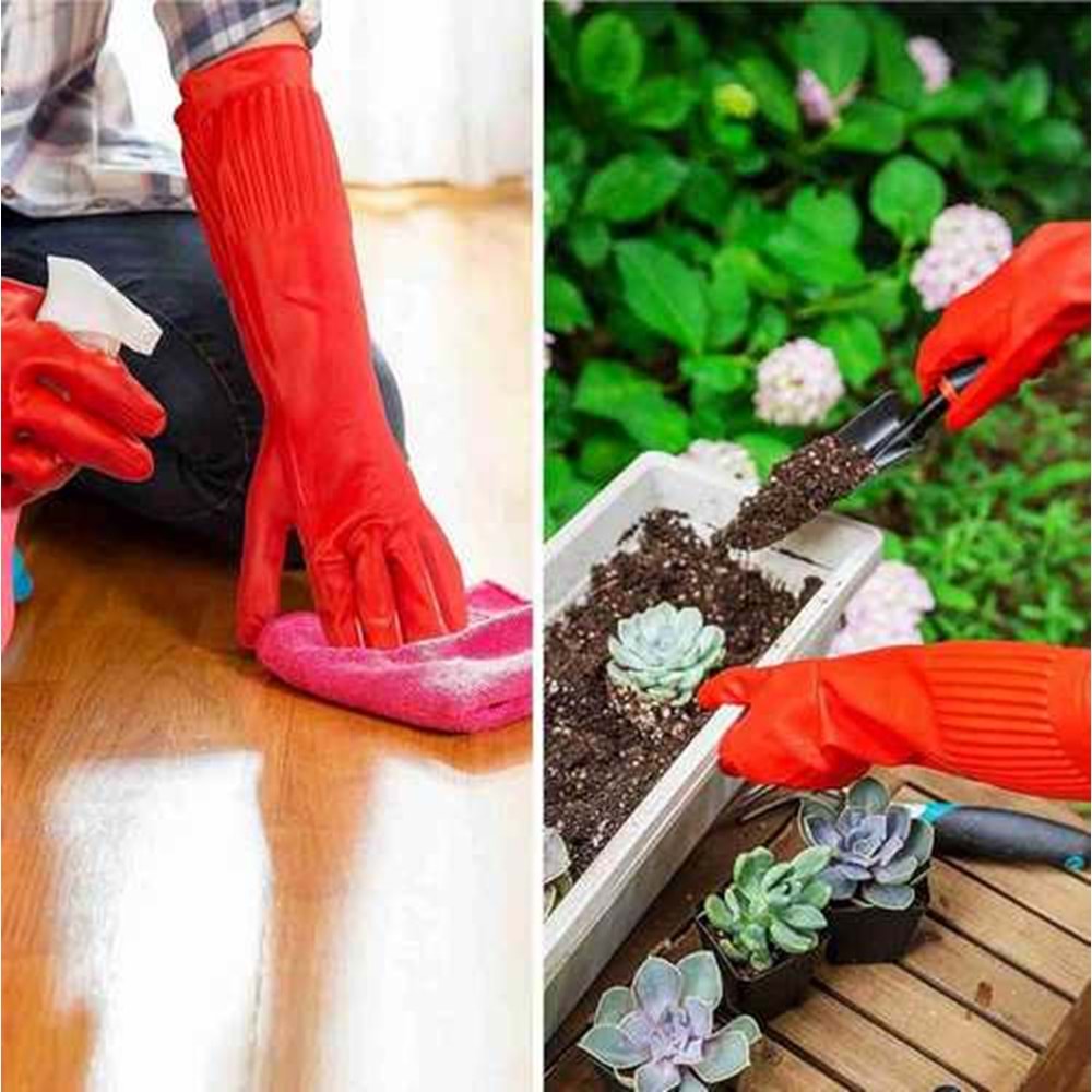 Eldiven M Beden Bay-El Ekstra Güçlü Eldiven EL435 İş Eldiveni Bulaşık Eldiveni Bay-El Kauçuk Eldiven