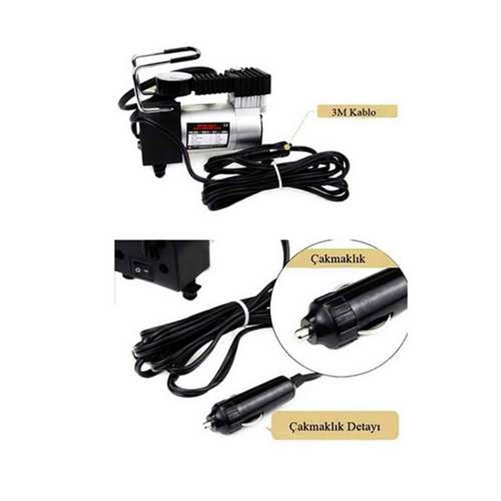 Hava Kompresörü Ecole Tek Piston 12 Volt Mini Hava Kompresörü Araç Hava Kompresörü