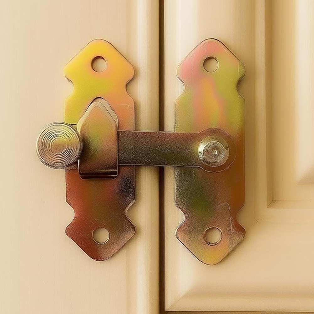 Ferforje Fransız Kilidi Jan Jan Bahçe Kapısı Mandalı Eskitme Jan Jan Kapı - Sandık - Kapak Mandalı Tırka