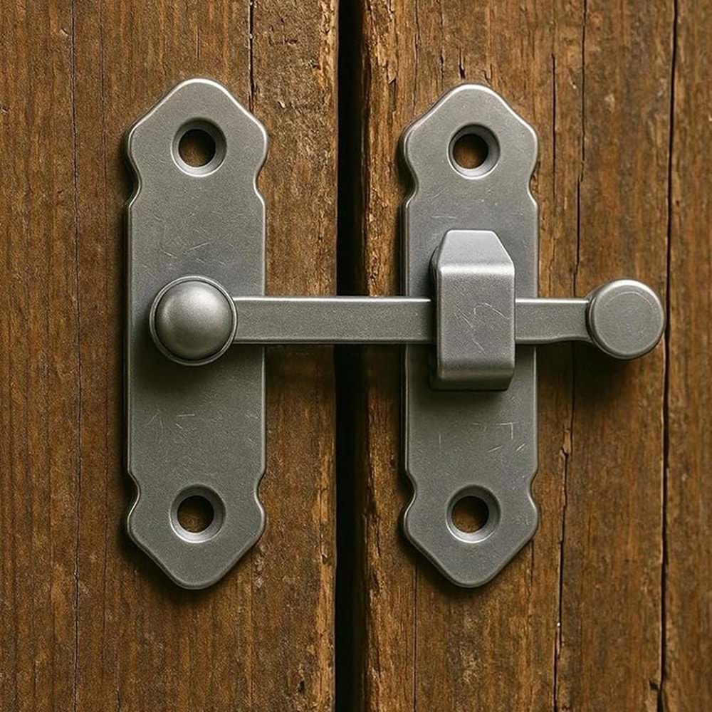 Ferforje Fransız Kilidi Saten Bahçe Kapısı Mandalı Eskitme Saten Kapı - Sandık - Kapak Mandalı Tırka