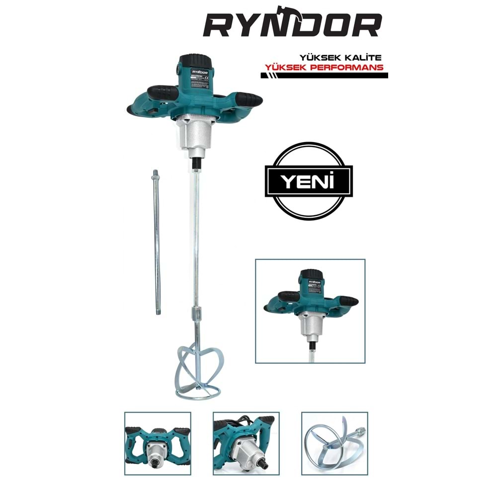 Boya ve Harç Karıştırıcı Mixer 1300W Profesyonel Ryndor
