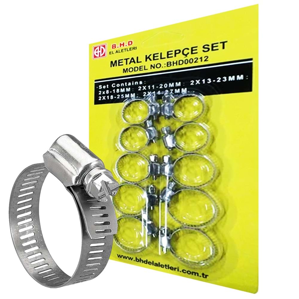 Metal Kelepçe Seti 10 Pcs Metal Hortum Kelepçesi Seti