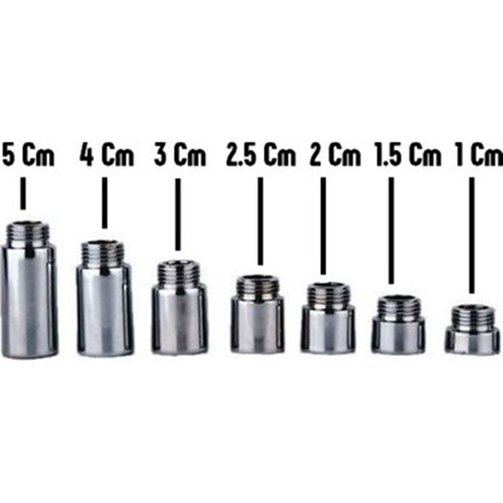 Musluk Uzatma 1.5 Cm Musluk Çeşme Çelik Ara Uzatma Bağlantı Ek Parçası