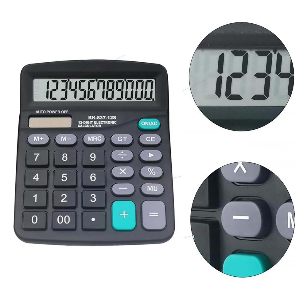 Hesap Makinesi MSM-837 12 Haneli Solar Pilli