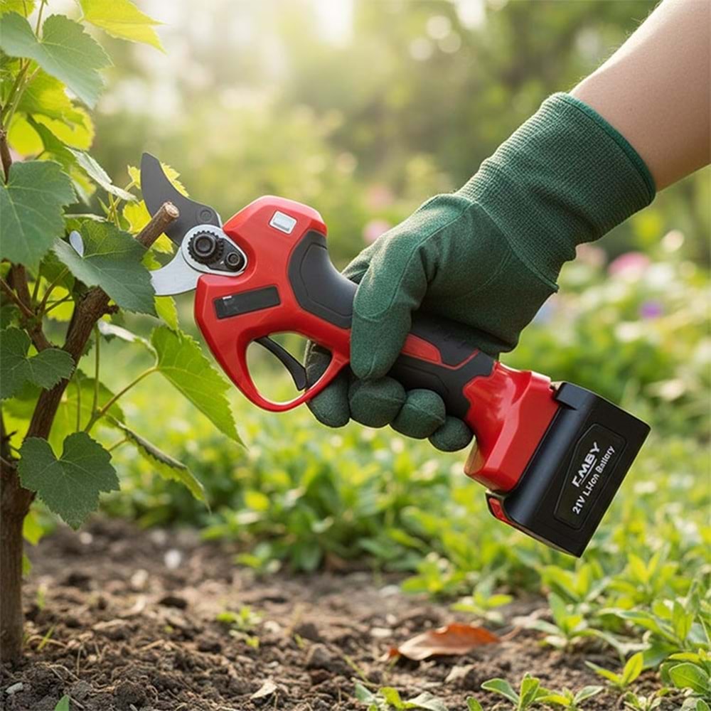 Akülü Budama Makası 40 mm Kömürsüz Motor 16.8V Şarjlı Dal Kesme