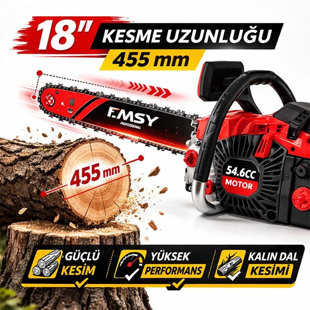 Benzinli Ağaç Motoru 3 HP 54,6 cc İki Zamanlı Dal Kesme Testere