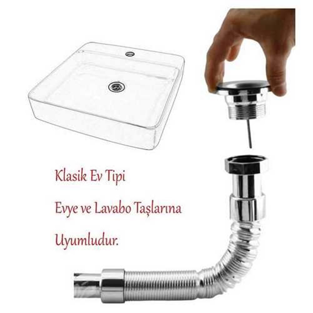 Krom Lavabo Sifonu