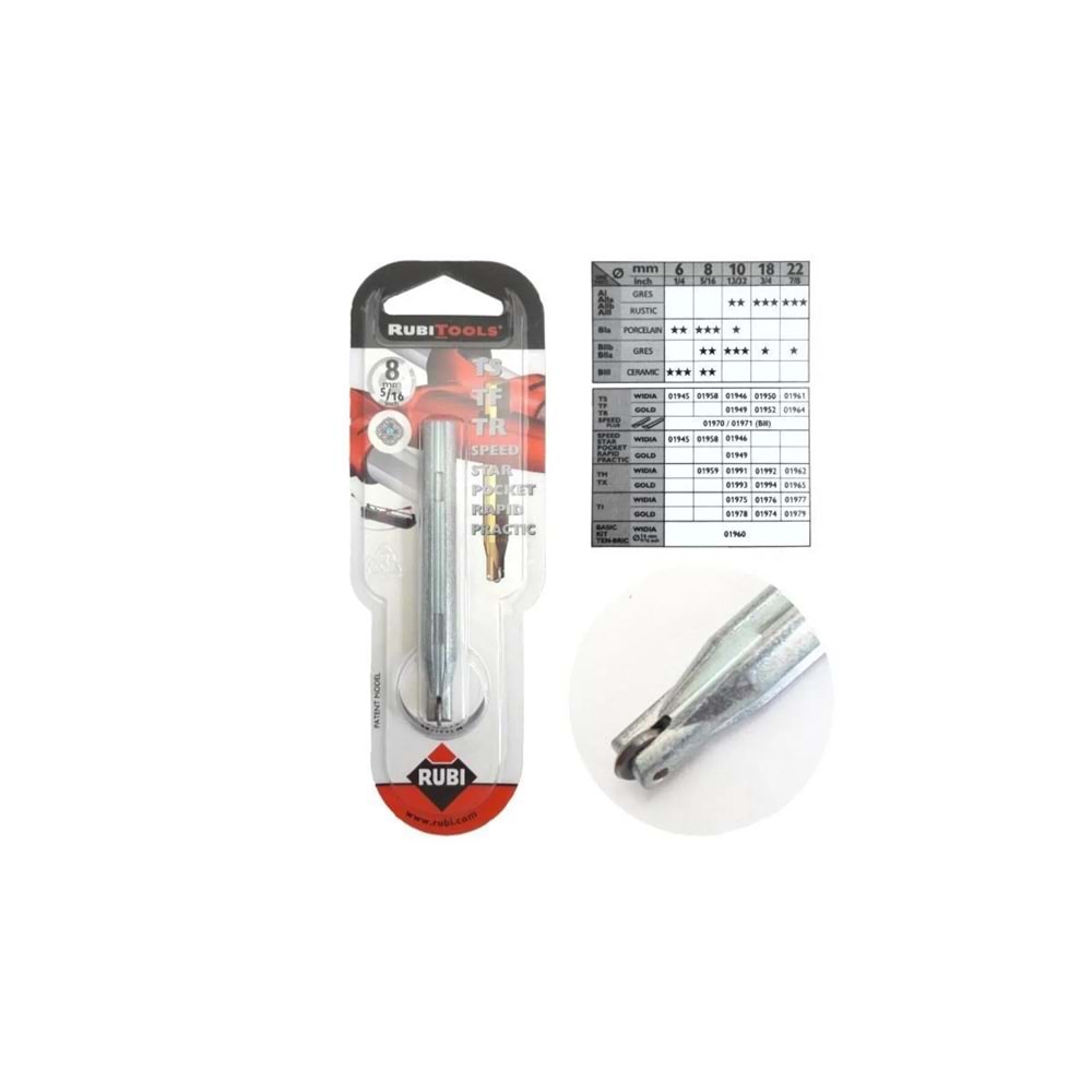Rubi 8 Mm Seramik Kesme Elması 5/16 Elmas Uç
