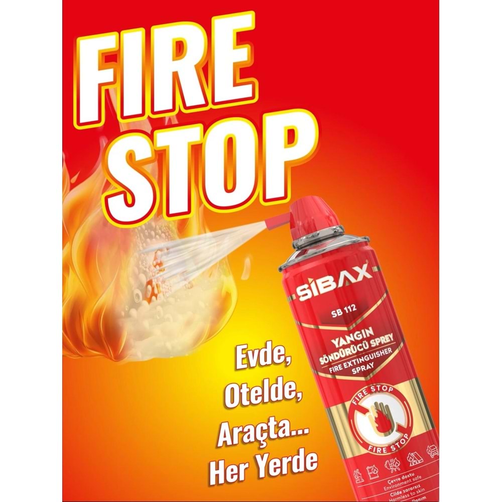 Sibax SB112 Yangın Söndürücü Sprey 600 ML