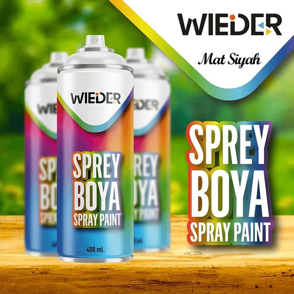 Sprey Boya 400 Ml Mat Siyah WİEDER