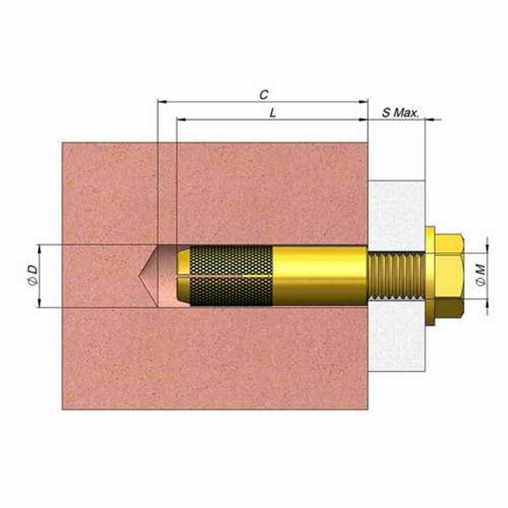 Çakma Dübel M12 Çakmalı Dübel