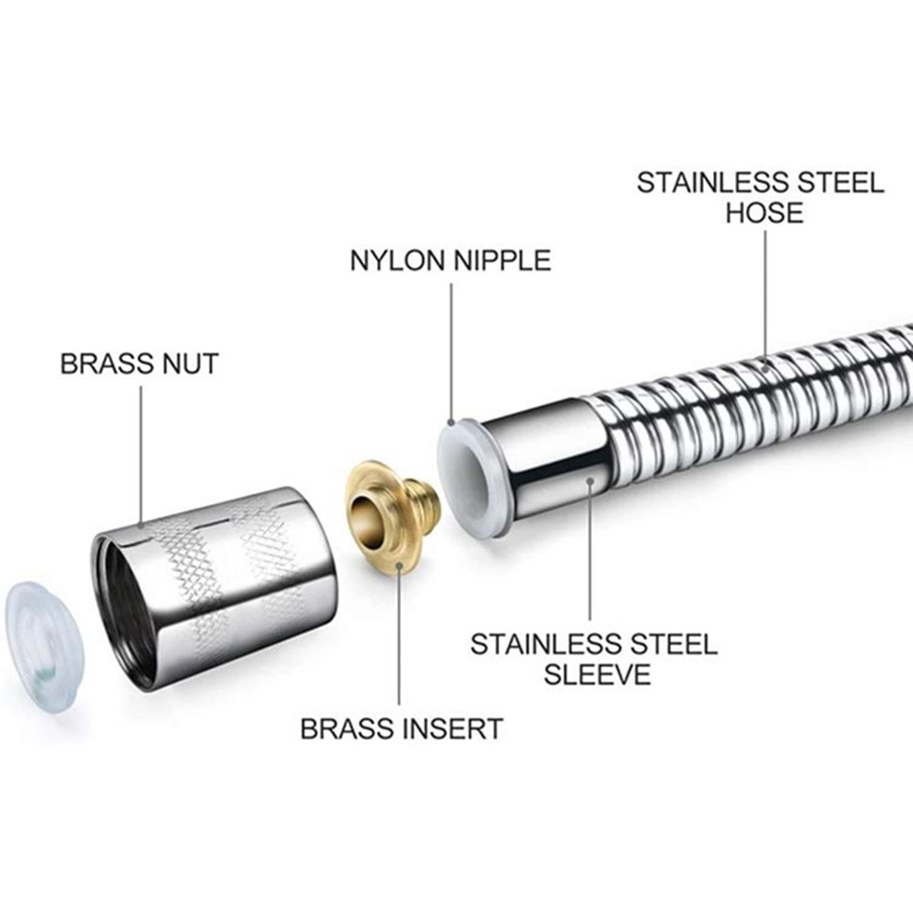 Duş Hortumu 2 Metre Vakumlu Blisterli