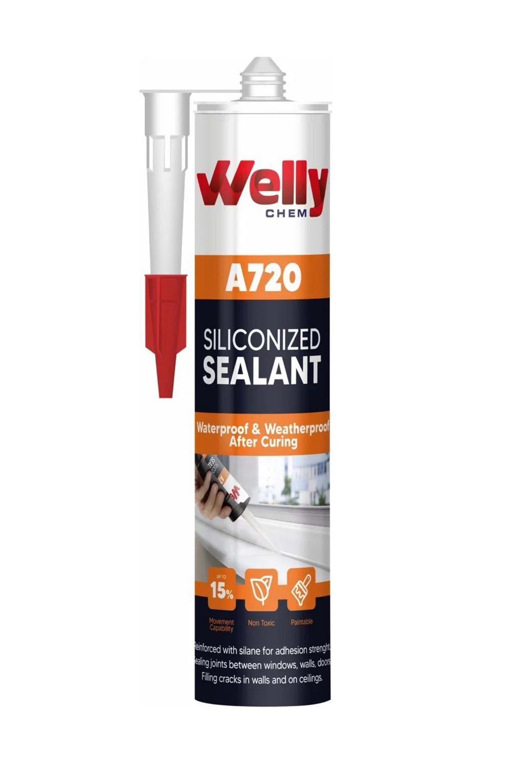 Mastik WELLY Chem 500 gr Silikonize Mastik Beyaz