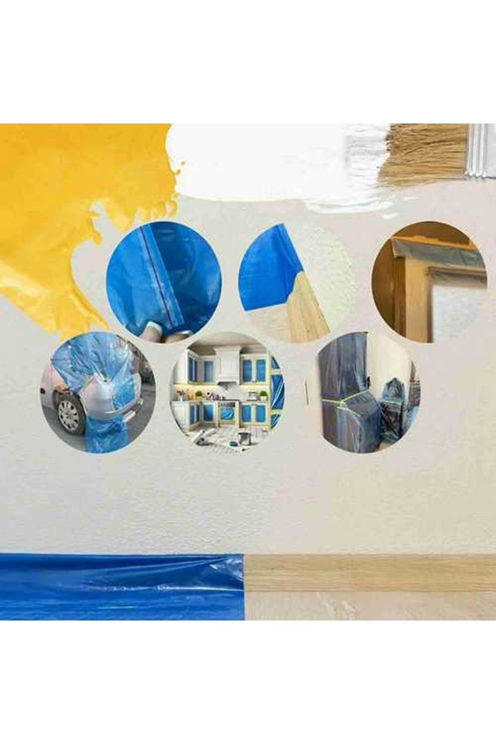 Koruyucu Örtü Branda 32 M2 İzmir Fırça Mavi Kalın Pratik Branda