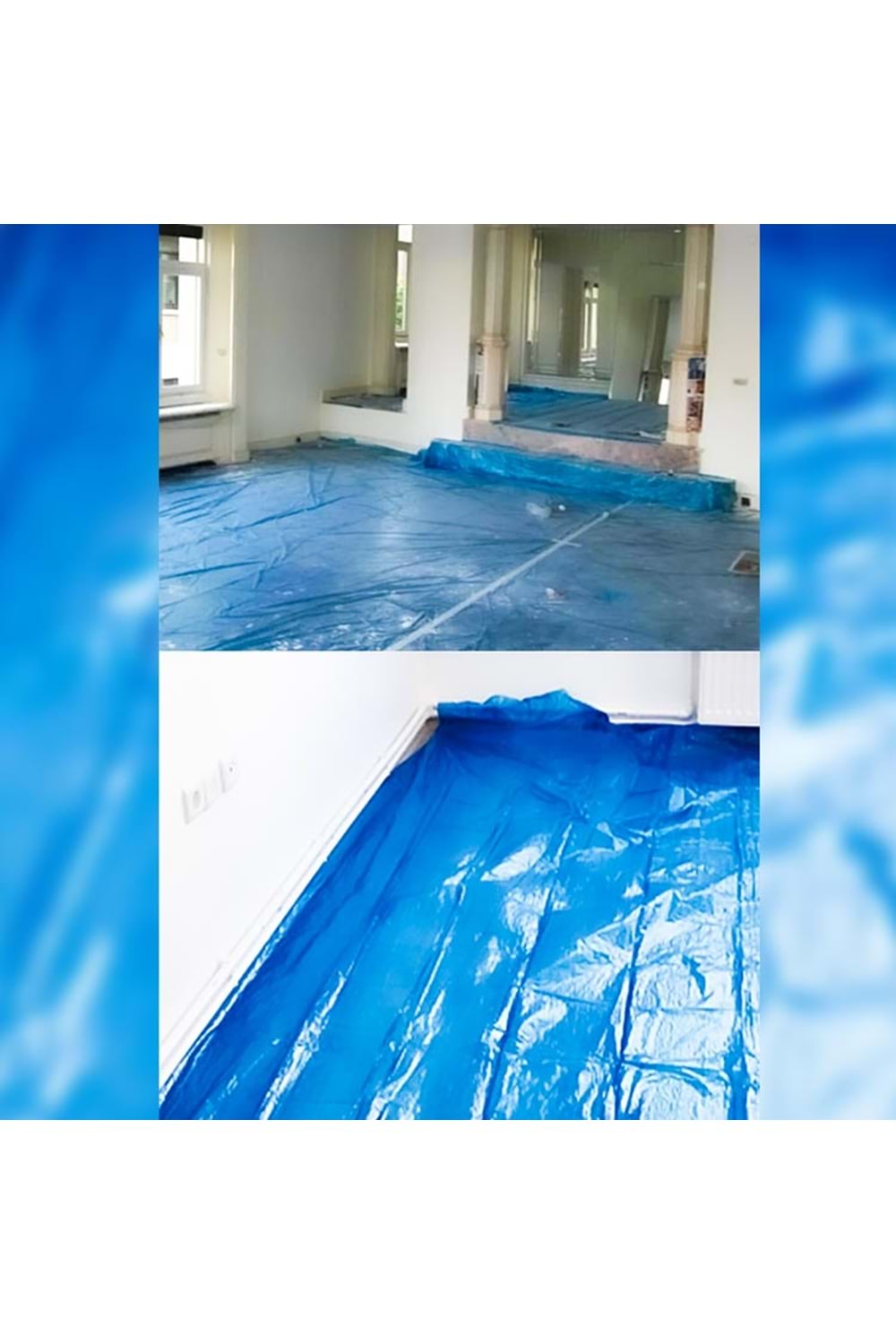 Koruyucu Örtü Branda 20 M2 İzmir Fırça Mavi Kalın Pratik Branda