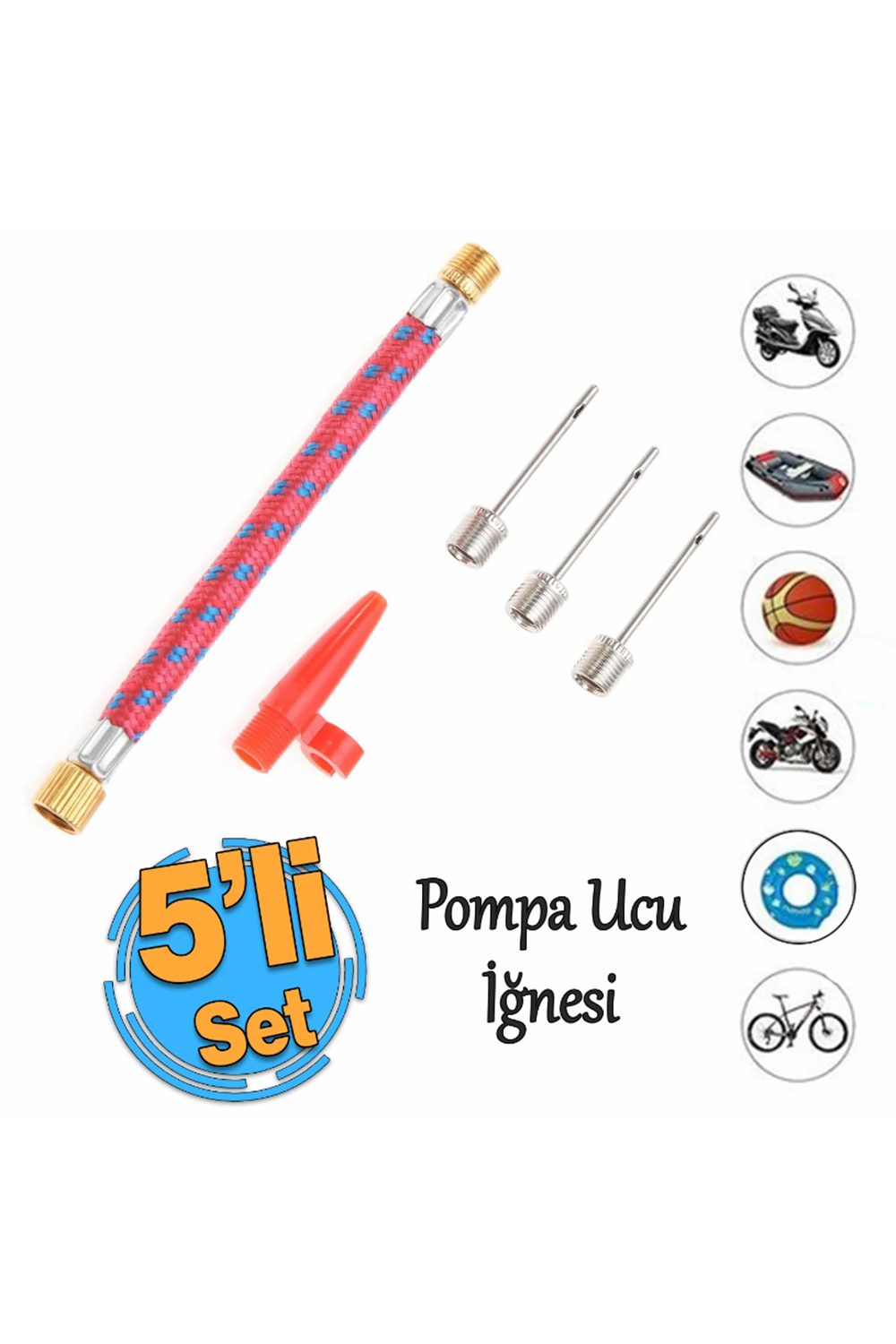 Pompa İğne Seti – Kapmax 5’li Top Şişirme İğnesi Seti