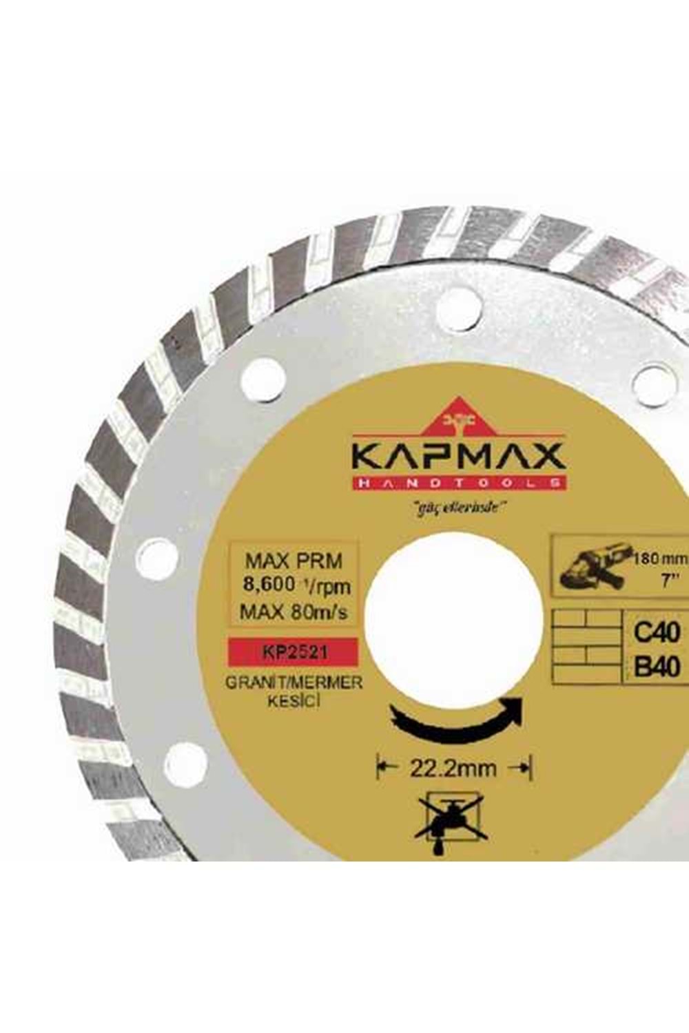 Elmas Testere 115*22 Mm Kapmax Turbo Elmas Testere Kesici Turbo Elmas Testere Seramik Elmas Kesici Granit Elmas Kesici