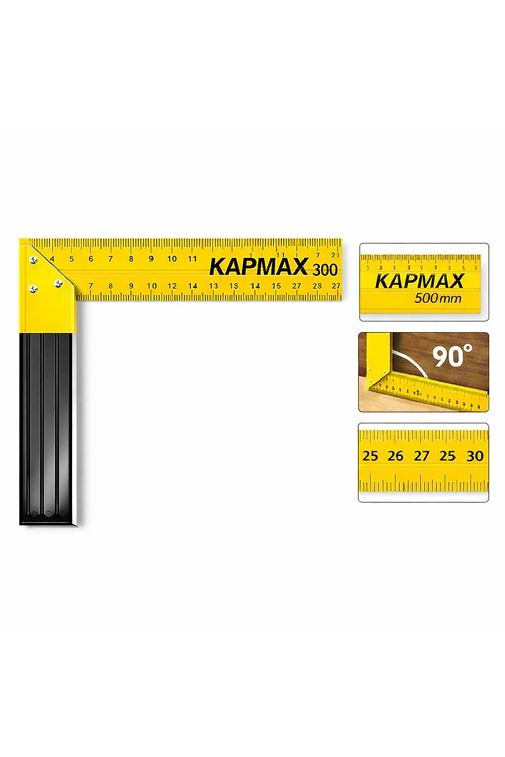 Sarı Gönye Kapmax 300 Mm Ölçüm Gönye