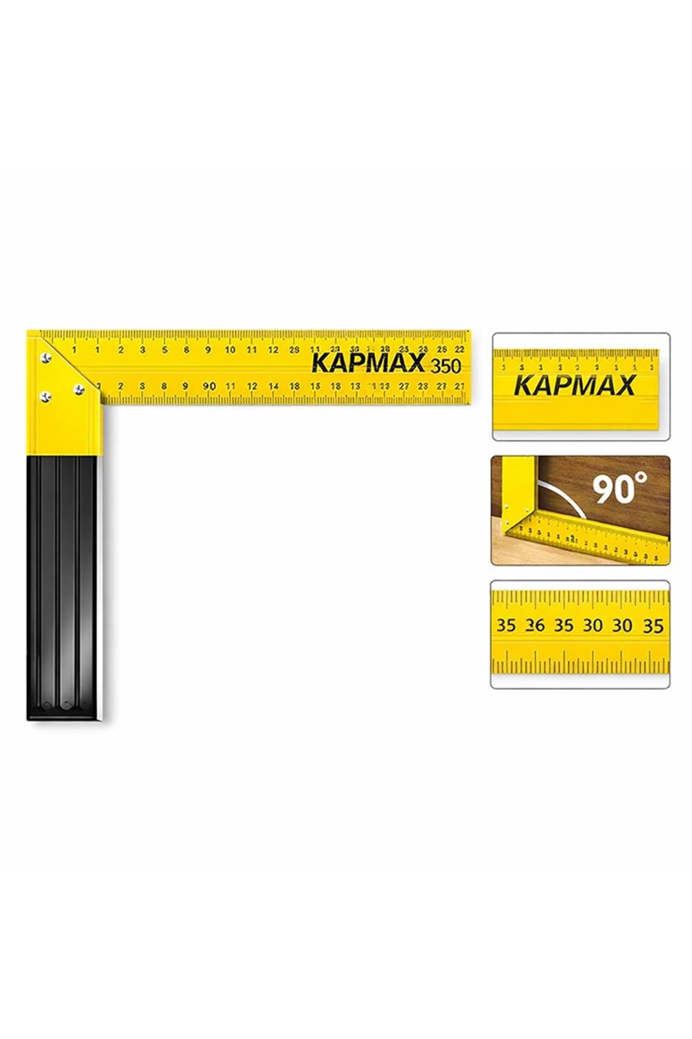 Sarı Gönye Kapmax 350 Mm Ölçüm Gönye