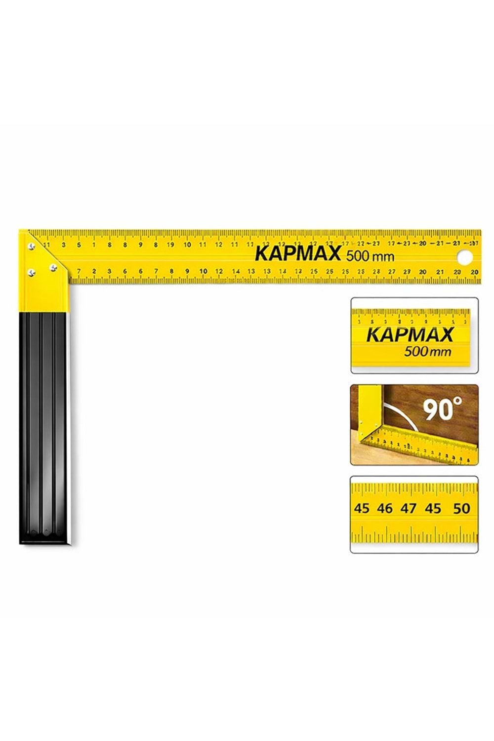 Sarı Gönye Kapmax 500 Mm Ölçüm Gönye