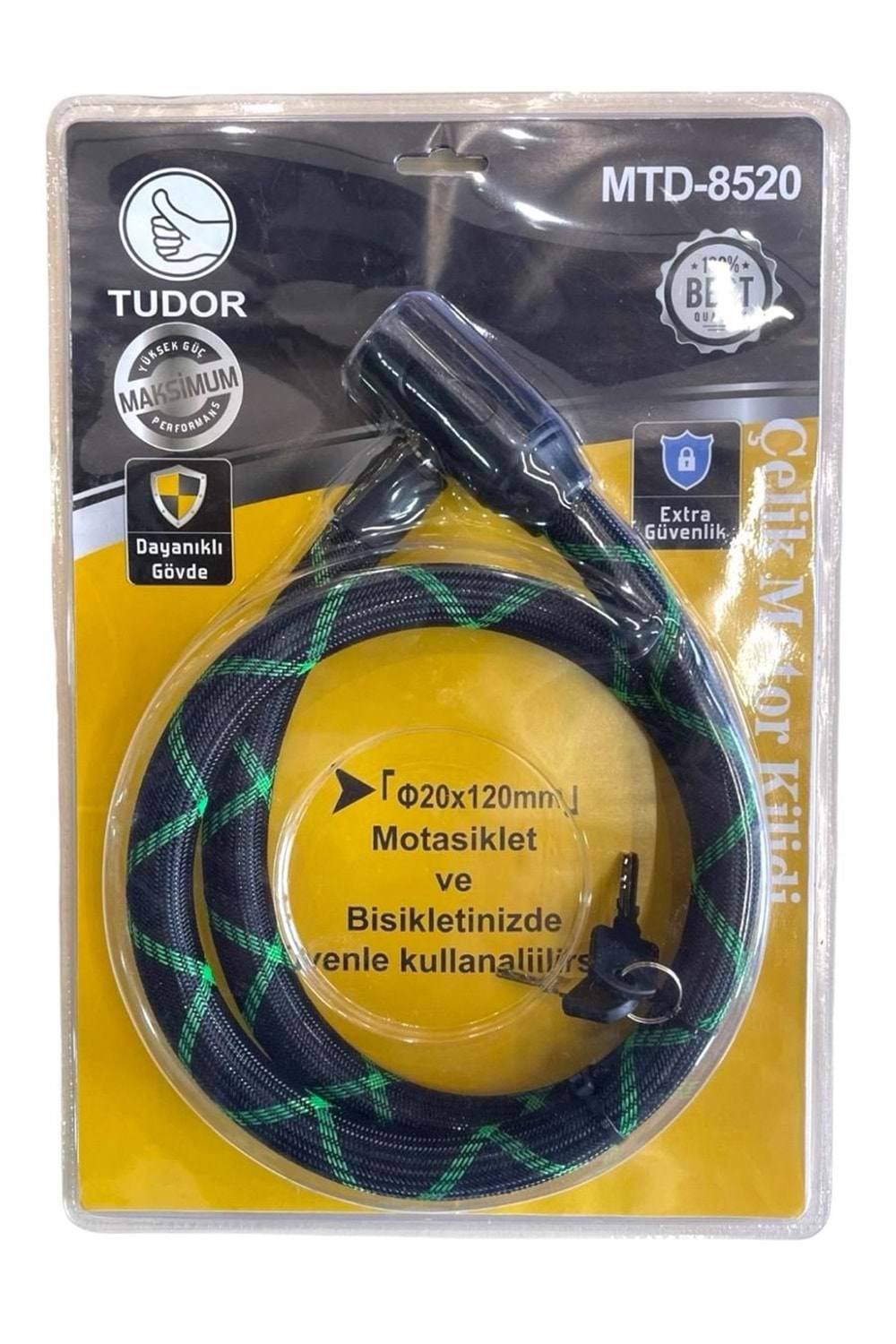 Motosiklet Kilidi Pro 120cm*22mm Çelik Motosiklet Kilidi Sağlam Motosiklet Kilidi 120cm*22mm