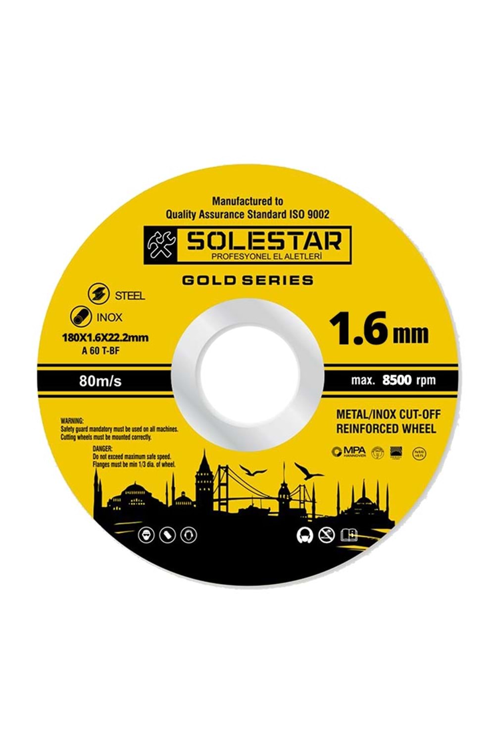 İnox Kesici Taş Solestar 180X1.6X22.2 Mm