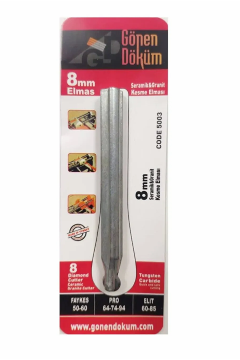 Seramik Granit Kesme Elması Gönen Döküm 8 mm