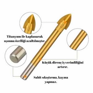 Cam Seramik Delme 10 mm Çok Amaçlı profesyonel Matkap Ucu
