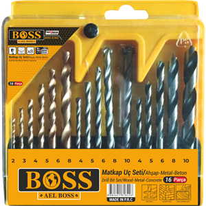 Matkap Ucu Seti Ahşap Beton Metal 16 Pcs