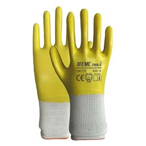 Eldiven Tam Kaplı Nitril Eldiven Sarı
