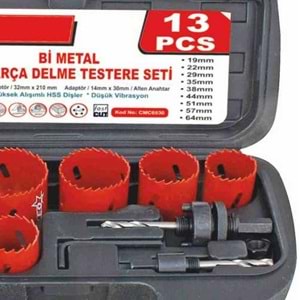 Delme Testere Seti Bi Metal 13 Parça Delme Testere Seti