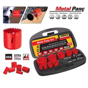 Delme Testere Panç Seti Bi Metal 9 Parça 19-57 Mm Dmax