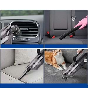 Kompresör 4'ü 1 arada Saatli Göstergeli El Süpürgesi ve Lastik Şişirme Hava Kompresörü