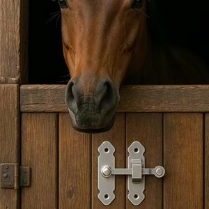 Ferforje Fransız Kilidi Saten Bahçe Kapısı Mandalı Eskitme Saten Kapı - Sandık - Kapak Mandalı Tırka