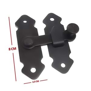 Ferforje Fransız Kilidi Bahçe Kapısı Mandalı Eskitme Siyah Kapı - Sandık - Kapak Mandalı Tırka