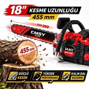 Benzinli Ağaç Motoru 3 HP 54,6 cc İki Zamanlı Dal Kesme Testere