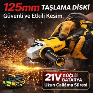 2 Li Set Somun Sıkma ve Avuç Taşlama 21V Şarjlı Fırçasız Motor