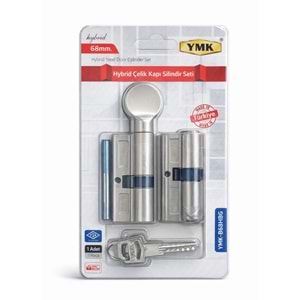 YMK 68 mm Hibrit Bilyalı Barel Çelik Kapı Seti Saten