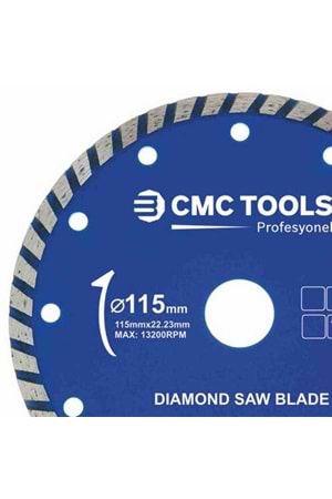 Elmas Testere 115*22 Mm Cmc Tools Turbo Elmas Testere Kesici Turbo Elmas Testere Seramik Elmas Kesici Granit Elmas Kesici