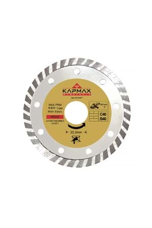 Elmas Testere 115*22 Mm Kapmax Turbo Elmas Testere Kesici Turbo Elmas Testere Seramik Elmas Kesici Granit Elmas Kesici